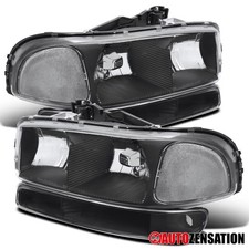 Fit 1999-2006 Gmc Sierra 1500 2500 Yukon Xl Black Headlightsbumper Signal Lamps