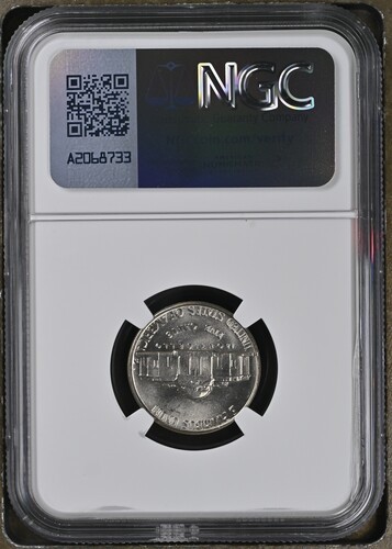 1959-D Jefferson nickel graded by NGC MS66 - Picture 2 of 2