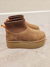 NEW UGG SIZE 7 WOMEN'S CLASSIC MINI DIPPER PLATFORM BOOTS CHESTNUT VIETNAM