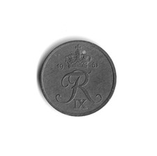 1961 Denmark - 2 Ore - 829 - Zinc - 3.2g