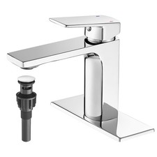 Chrome Bathroom Faucets 1 Hole Single Handle Bathroom Vanity Sink Faucet with...