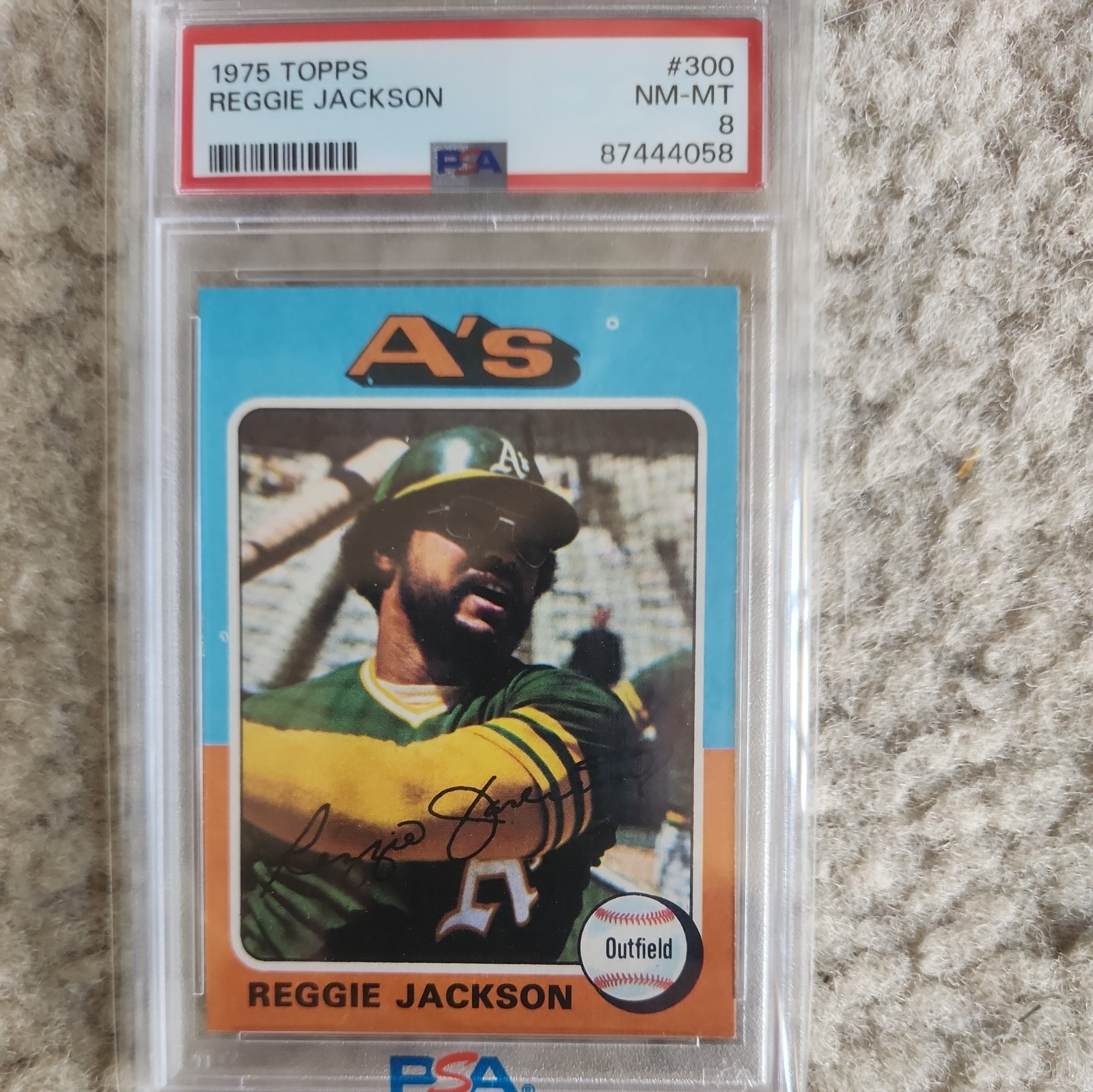 1975 Topps #300 Reggie Jackson Oakland A's HOF PSA 8 NM-MT New Slab!