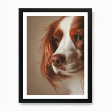 Portrait Of A Dog.Generated AI. Art Framed Wall Art Poster Canvas Print Picture