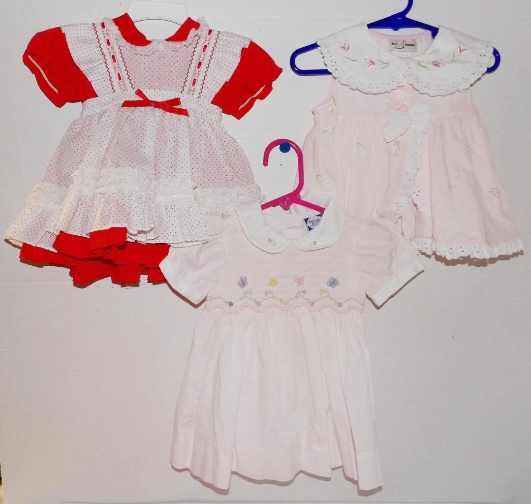 3 Baby Clothing DRESSES 6-9MO 6MO 18MO Outfits
