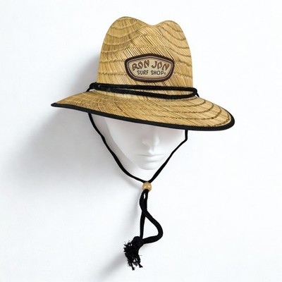 Ron Jon Surf Shop Straw Lifeguard Hat OSFM Wide Brim Beach Surf Sun Casual