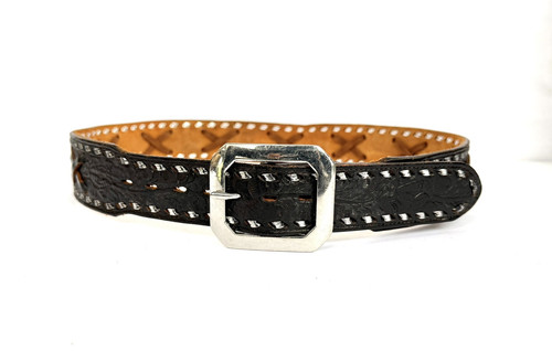 Cinturón de encaje vintage de cuero negro en relieve X talla XL sin estampar “Mike” 38 - Imagen 1 de 11