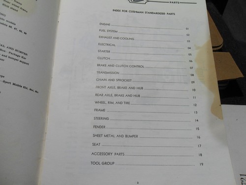 Original Cushman Scooter 60 / 710 Series 1958? Parts List Manual 1950-1963 - Picture 3 of 11