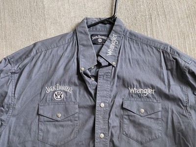 Large Wrangler Jack Daniel s NFR Rodeo Cowboy Bull Riding Western Shirt