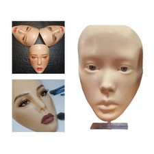 Makeup Practice Full Face Reusable Mannequin for Eye Shadow Eyelash Artists