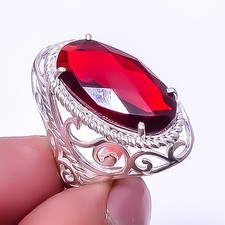 Garnet Handmade 925 Sterling Silver Jewelry Ring s.8.5 R7487-18