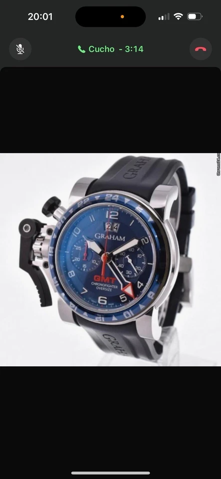 Graham Chronofighter tamanho grande GMT 47mm automático 2OVGS.B26A.C89S  - Imagem 3 de 4