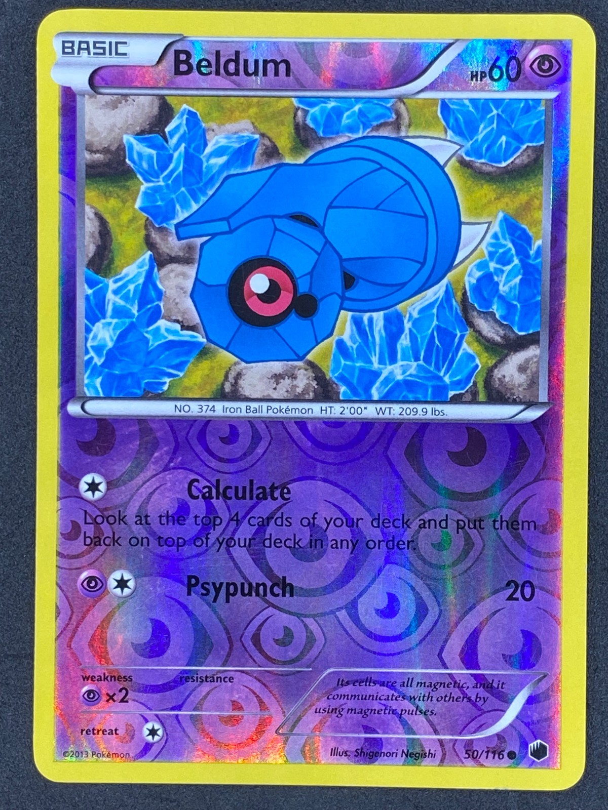 Pokémon Beldum Reverse Holo 50/116 PLF Plasma Freeze LP/NM