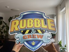 Offizielles Paw Patrol, Rubble&Crew Logo f&uuml;r die Wand Schild