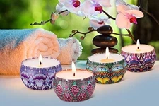 HITHYS Scented Candles Gift Set - Lavender, Rose, Gardenia, and Lilac - NIB