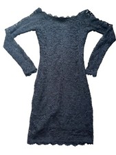 Jump Apparel XS Black Lace Bodycon Dress Off Shoulder Whimsigoth Modern Goth