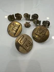 Vintage Set of Brass Military uniform pins USA WWII Army Corp Of Engineers