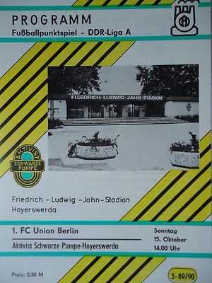 Programm DDR Liga 1989/90 Schwarze Pumpe Hoyerswerda - Union Berlin