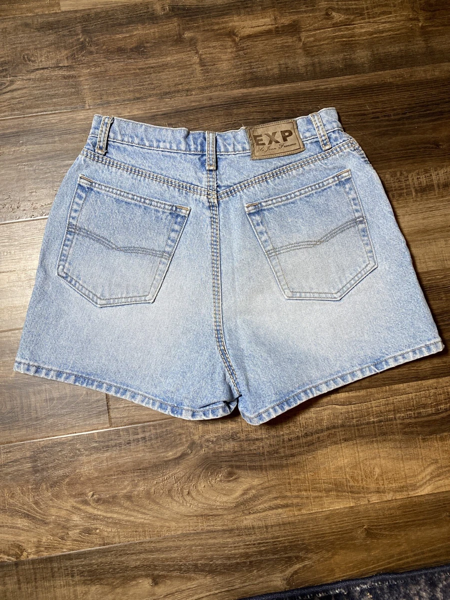 Vintage Shorts women size 9 EXP le jean femme acid wash high