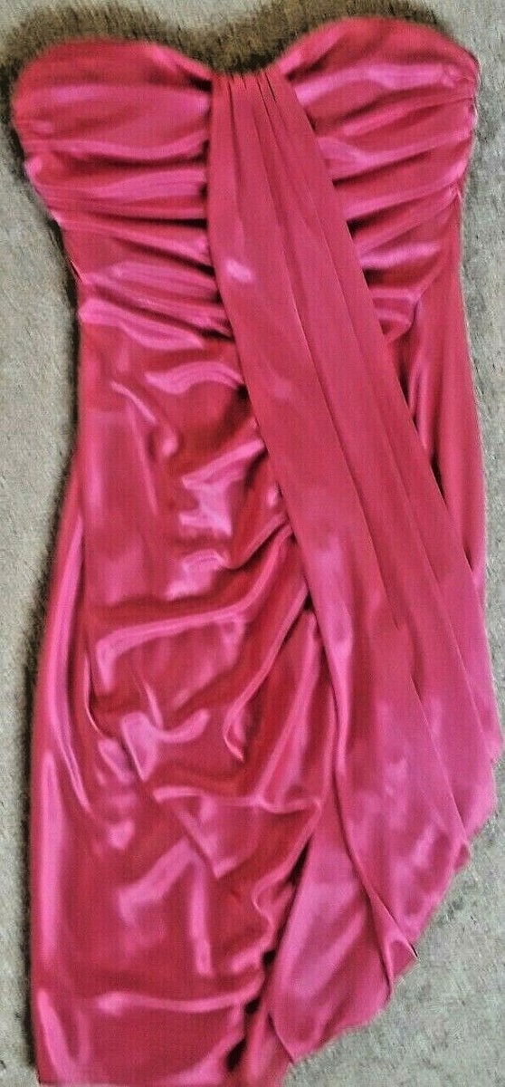 mini women's light pink strapless sexy dress Mesh Bodycon in Hot across front only of size S Ebi Pink Strapless Mini Dress