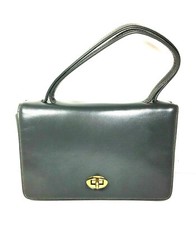 Block True Vintage Small Petite Gray Faux Leather Handbag
