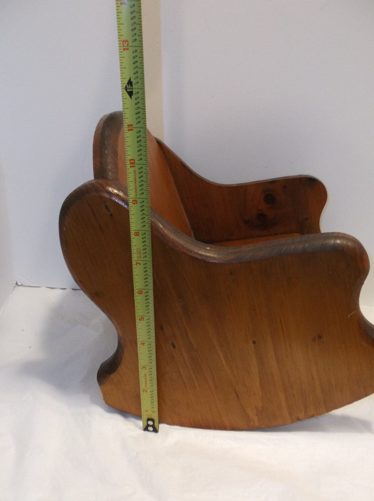 VINTAGE PINE WOOD DOLL ROCKER Handmade   Seat  5 1/4" x  7 1/4"  - 11 1/2" High