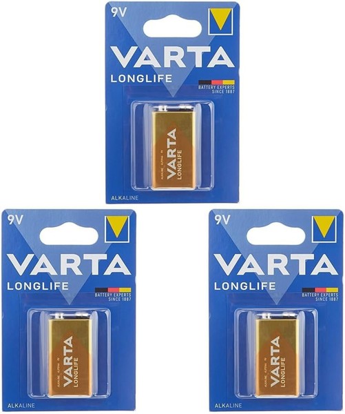 3 X Varta Longlife 9V Alcaline 6LP3146-image