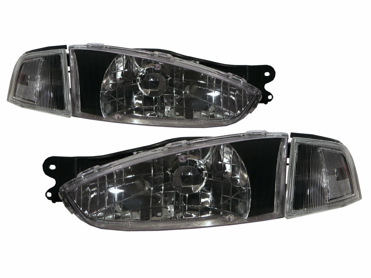 Mirage Fifth generation 1995-2003 2D/3D Clear Headlight Black for