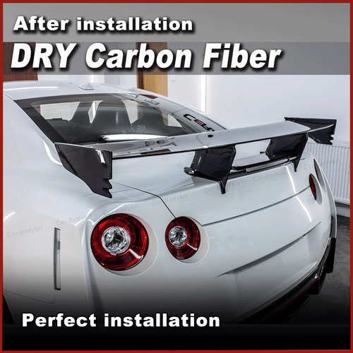 Adatto per Nissan GT-R GTR R35 09-20 DRY carbonio spoiler posteriore spoiler ala labbro  - Foto 5 di 11