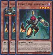 Yugioh! 3x Gimmick Puppet Fiendish Knight MZTM-EN047 Super Rare 1st Ed NM
