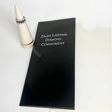 1.25CTW Zales Black & White Diamond Pave Wedding Engangement Ring Band 