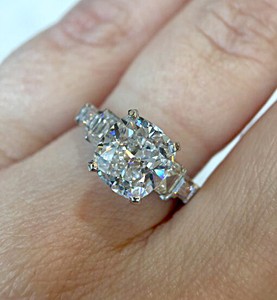 1 50 Ct Cushion Cut Diamond 10k Solid White Gold 5 Stone