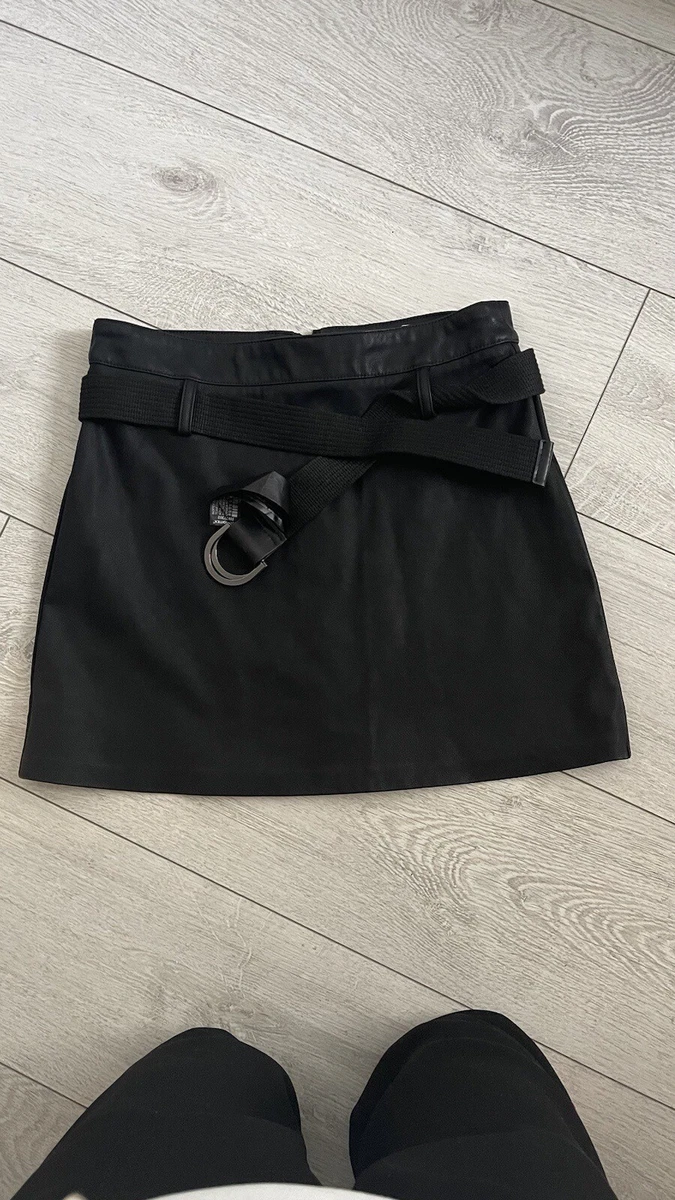 Jupe Zara Femme – Noire, Taille L, Coupe A, Longueur Midi, 100% Viscose