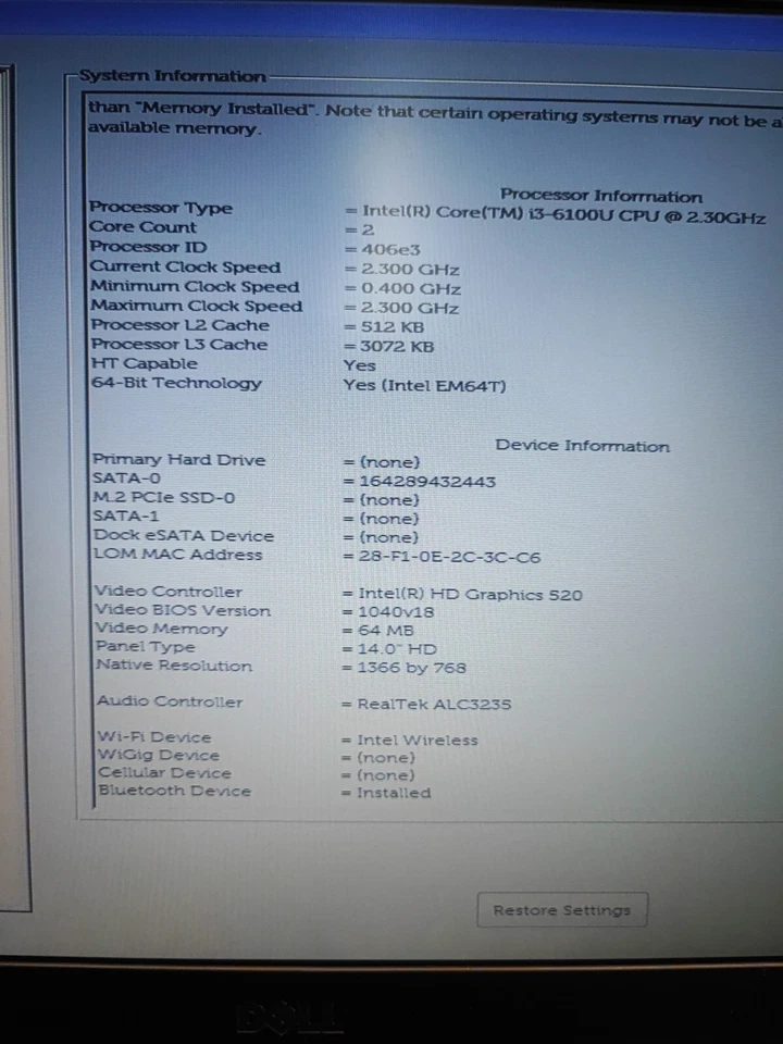 Dell Latitude E5470 · i3-6100 · 4GB · 128GB, Foto 3 von 5