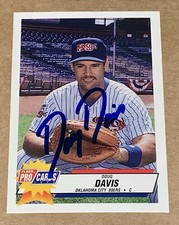Doug Davis SIGNED 1993 Oklahoma City 89ers #1628 Fleer ProCards Auto Tex Rangers