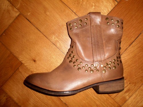 BOTAS DE CUERO MANGO BOTINES BOTINES BIKERBOOTS BLOGGERSTYLE talla 38 ¡¡NUEVO EXCELENTE!!! - Imagen 5 de 6