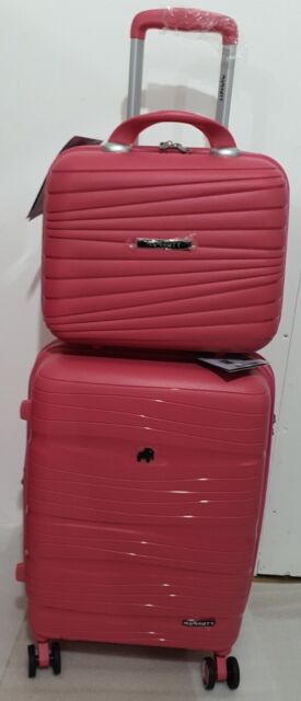 Mamhutt PP Hard Case Suitcase Expandable Tsa Lock Small + Vanity Case 56cm Pink