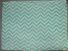 Aqua Fleece Chevon Baby Blanket Nubby fleece back 34" x 44" Cosco