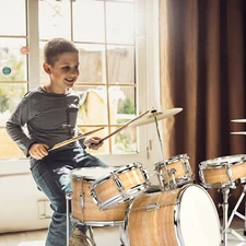 5-Piece Complete Junior Drum Set with Genuine Brass Cymbals for Children Gift