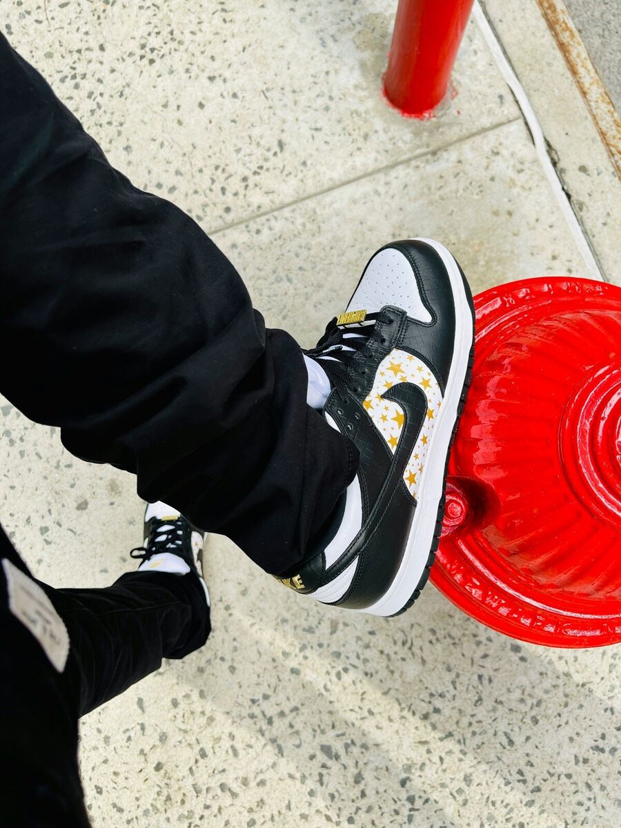 Supreme x Nike SB Dunk Low “Stars Black” - Men's Size 9.5 Supreme x Nike SB Dunk Low “Stars Black” - Men's Size 9.5