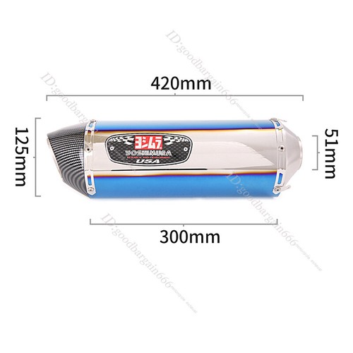 Sistema de escape tubo silenciador 51 mm 420 mm para Yamaha MT-09 FZ/FJ09 XSR900 2014-2020 - Imagen 10 de 13