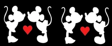 Mickey Minnie Kissing Love Red Heart White Vinyl Decal Car Windows Laptop Tablet