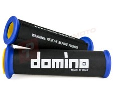 Domino Blue & Yellow XM2 Soft Motorcycle Grips & Grip Covers for Kymco Bikes