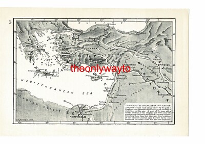 Landwege alter Zivilisationen, Karte, Buchillustration (Druck), um 1907