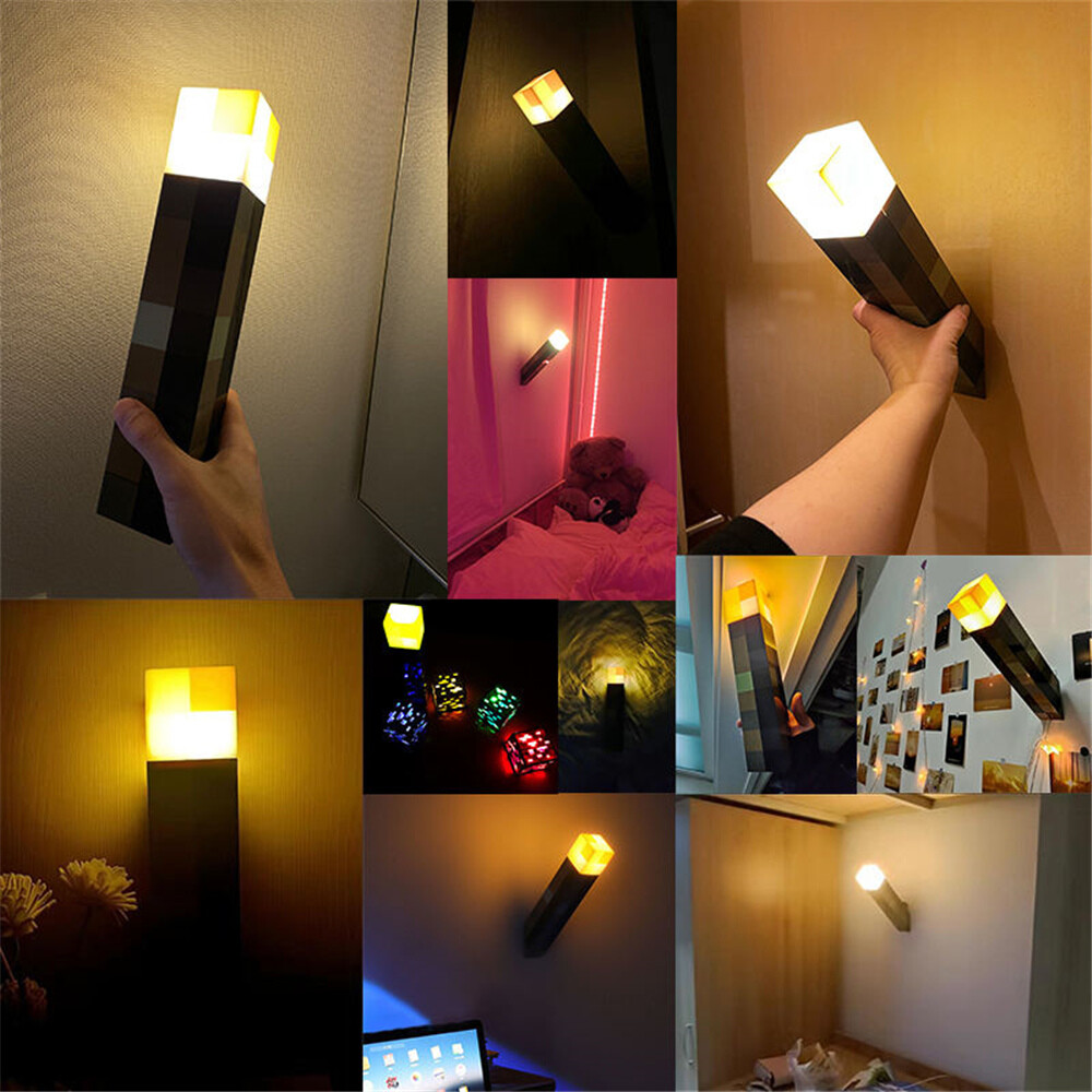 Minecraft Light-Up Torch LED Lamp Game Toy Home Bedroom Decoration Potion  Bottle | eBay UK