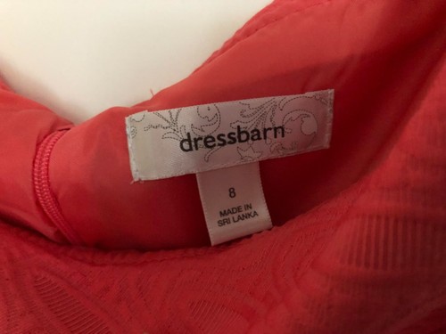 Women’s Dress Barn Retro Dress, Size 8, Color Coral - Picture 4 of 6