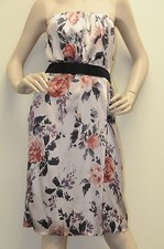 $2295! New DOLCE & GABBANA Nude Pink Floral Black Belt SILK Strech Dress 40