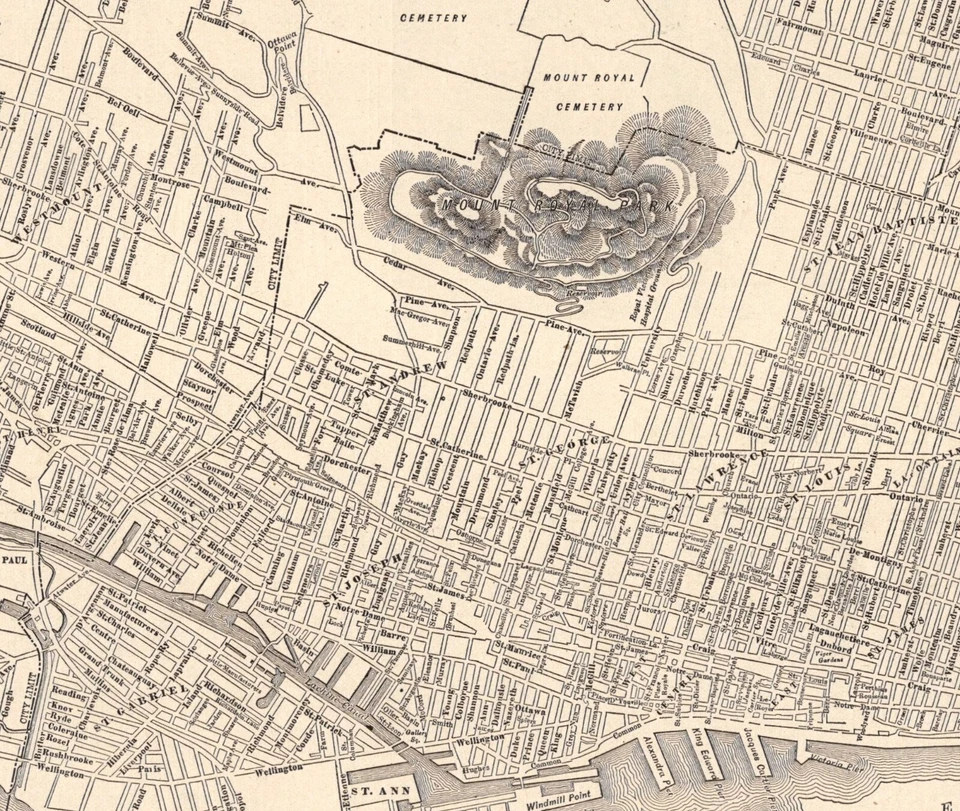 1919 Antique MONTREAL Canada Street Map of Montreal Canada City Map 1841 - Изображение 3 из 4