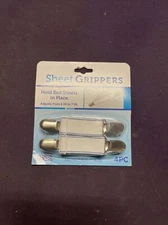 EVRI Sheet Grippers 4-pc White Elastic Corner Straps Secure Bedding NEW!