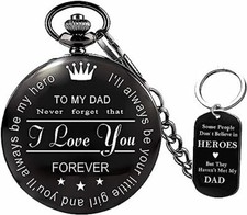 to My-Dad Pocket-Watch-Gifts for Dad Best Gifts for Him -Birthday Gifts, Black