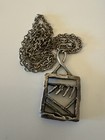 Jacob Hull Brutalist Pendant Necklace, Silver, Denmark, Vintage, Signed, Artisan